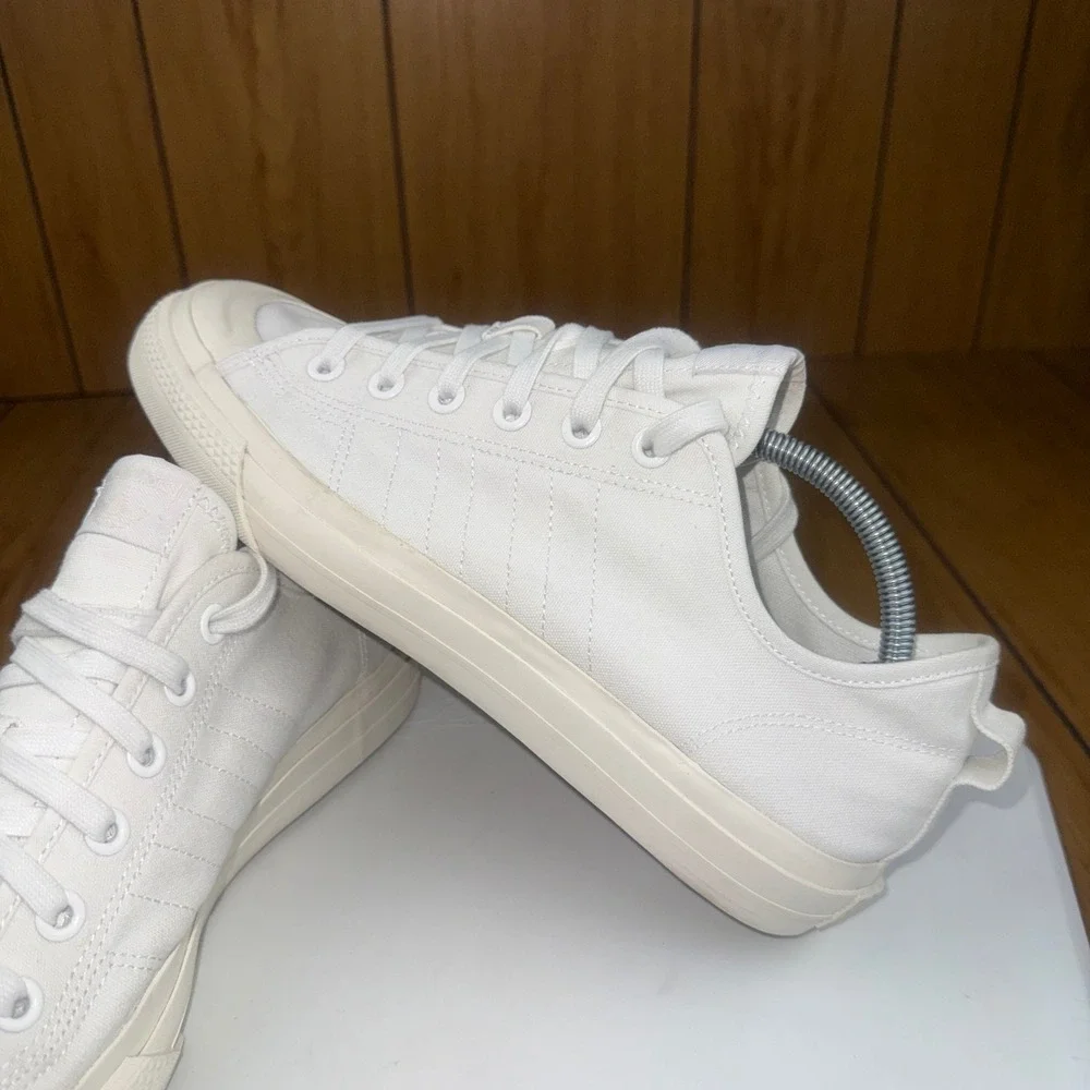 Adidas Nizza RF Low Cloud White Canvas Sneakers Mens 10 EF1883